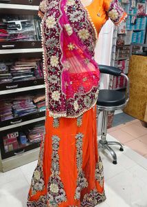 Stunning Orange Lehenga Choli Set