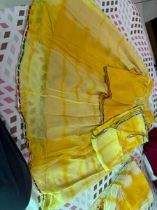 Yellow choli combo mummy daughter