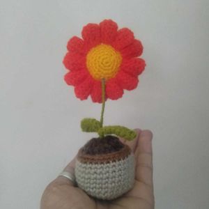 Handmade Crochet Flower Pot Decor