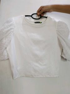 Chic White Puff Sleeve Top