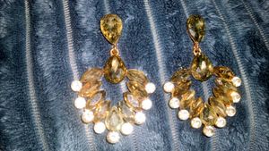 Elegant Kundan &amp; Crystal Dangle Earrings