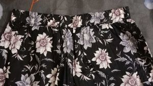 Black Floral Print Palazzo Pants