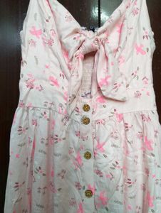 Pink Floral Button-Down Midi Dress