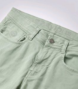 Men's Light Green Denim Jeans