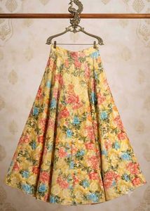 Elegant Teal Brocade Skirt