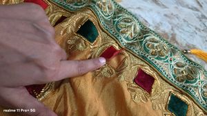 Embroidered Mustard Yellow Saree