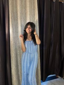 Blue Striped Jumpsuit