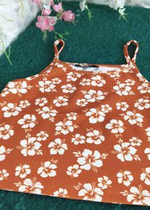 shein Floral Print Spaghetti Strap Crop Top