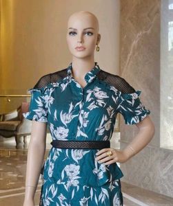 Chic Floral Tiered Dress with Mesh Detail