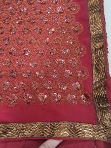 Elegant Red Sequin Saree