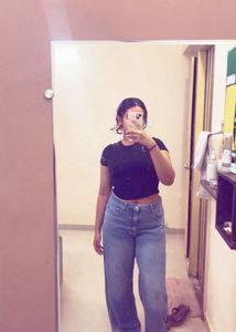 Wide Leg Blue Denim Jeans