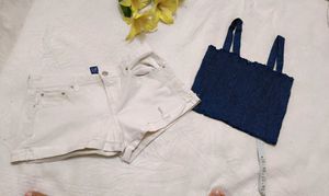 Very Beautiful Denim Tank Top With Gap Shorts