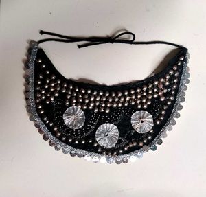 Statement Black &amp; Silver Choker Necklace