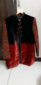 maroon n black sherwani