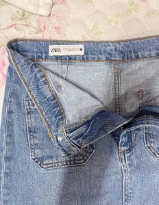 Denim Skirt With Patch Pockets
