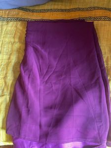 Purple Brocade Blouse with Chevron Print