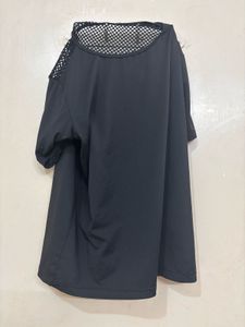 Black Mesh Detail Top