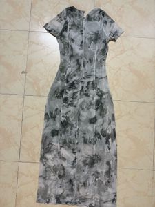 Sheer Marble Print Mesh Top