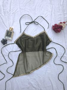 Y2k Assymetrical Chic top💚