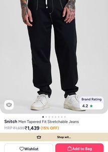 Stylish Dark Wash Drawstring Jeans 36