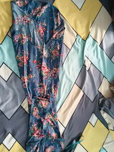 Beautiful Floral Print Ethnic Gown cum kurti top