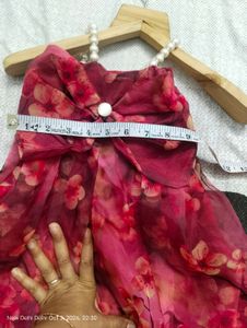 Beautiful Pink Floral Dress Material