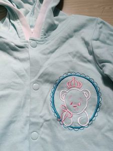 Cute Baby Girls Light Blue Sleepsuit