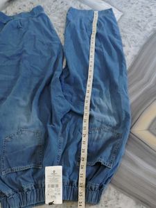Light Wash Denim Cargo Pants