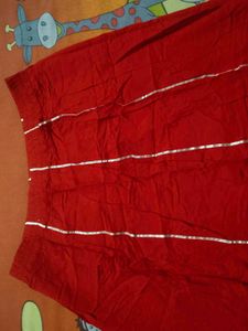 Vibrant Red Ethnic Skirt