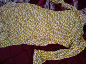 Yellow Geometric Print Kurta S size