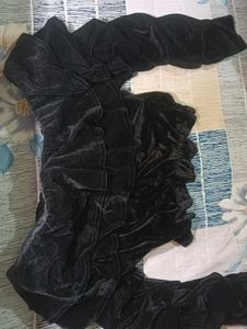 Black Velvet Off-Shoulder Top