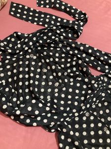 Chic Polka Dot Bow Blouse