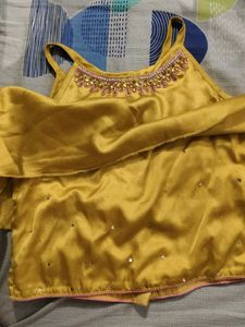 Pink &amp; Gold Ethnic skirt croptop