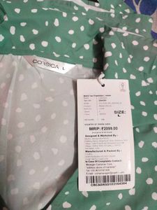 Chic Green Polka Dot Dress M size