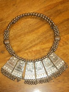 Boho Oxidized Silver Necklace Choker