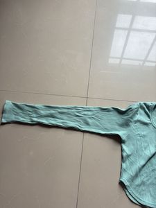 Mint Green Long Sleeve Crop Top