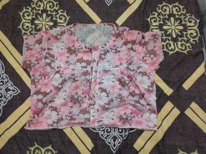 Vintage Floral Print Transparent Top