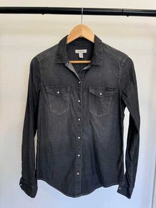 Calvin Klein Unisex Charcoal Denim Shirt