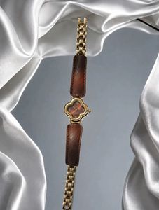 Elegant Gold & Brown Leather Watch