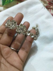 Elegant Pearl and Crystal Bangle