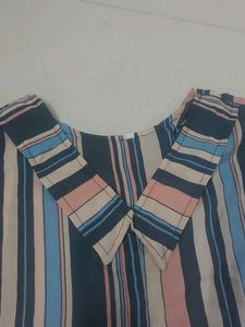 women's multi-color vertical striped shirt