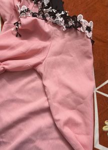 Pink Lace Trimmed Blouse