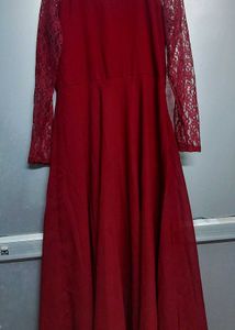 Hello Design Maroon Dress ( S)