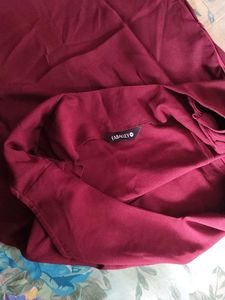combo of a coral nd burgandy dress