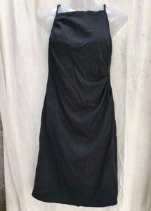 568.Black Sleeveless Midi Dress