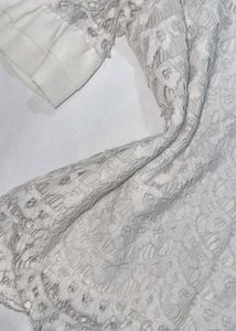 White Lace Top with Ruffle Sleeves