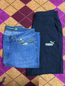 Jeans and Puma Shorts Bundle