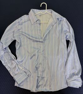 Light Blue Striped Button-Up Shirt