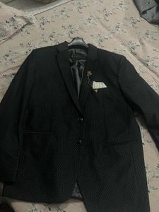 Men's Black Textured Blazer