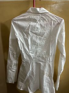 h&amp;m White Wrap Blouse